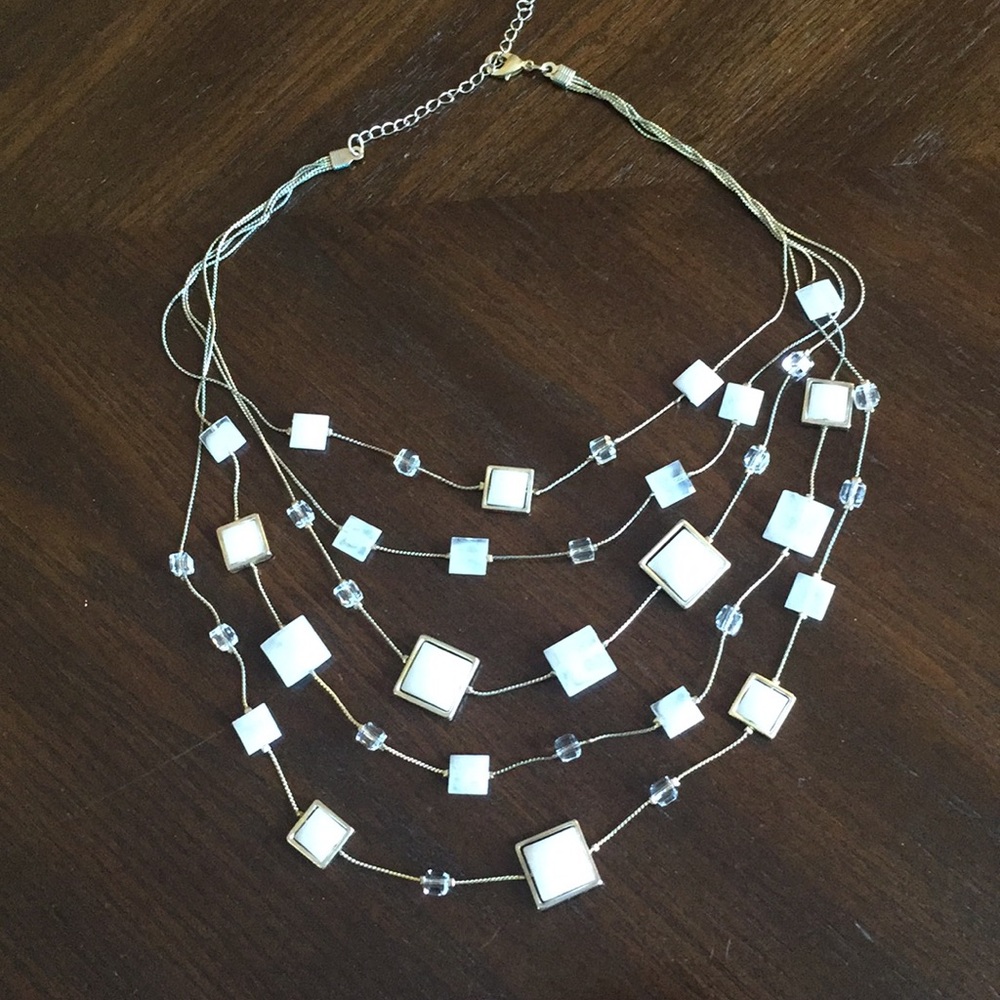 Four-tiered, draping necklace